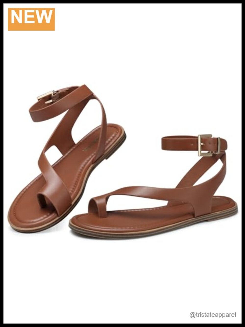 Flat Sandals for Women Dressy Comfortable Strappy Sandals with Toe Loop